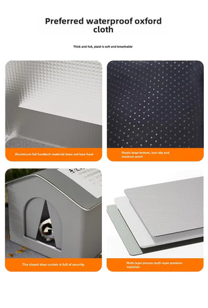 Qibo Pets Plush Cat Cave Sleeping House