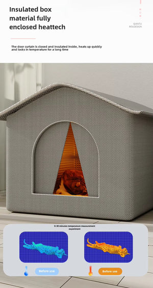 Qibo Pets Plush Cat Cave Sleeping House